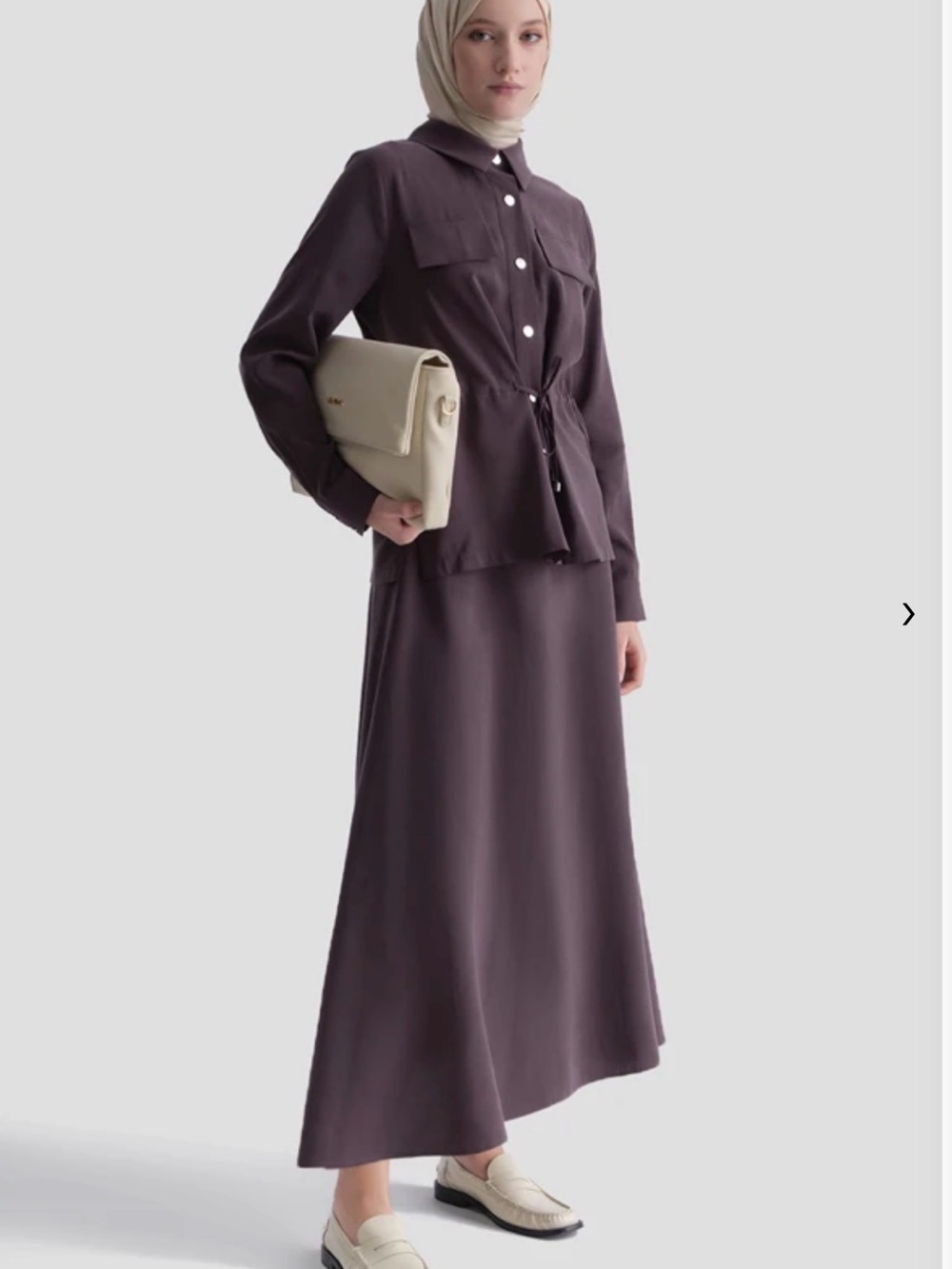 Modest 2-Pieces Skirt Set / Muslim Modest Outfit /Long Sleeve Shirt & Maxi Skirt